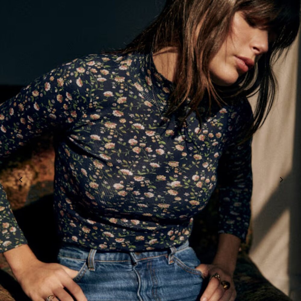ISO Sezane Felix Turtleneck Sweater in Miranda Print - XS or S